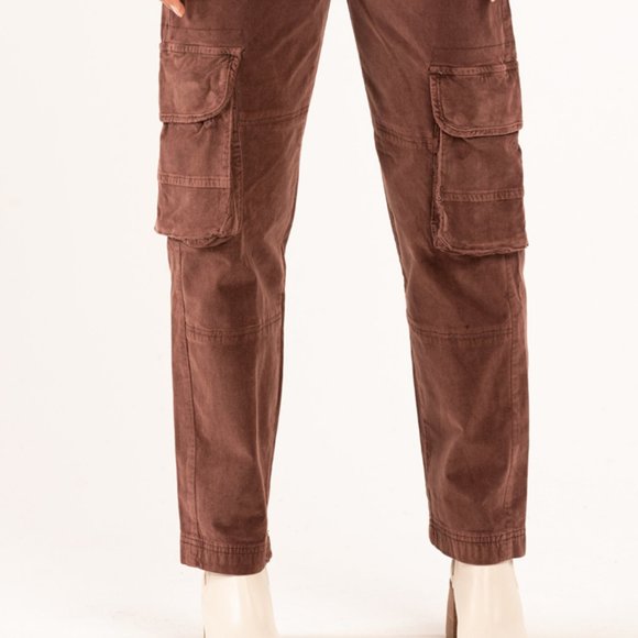 NEW FREE PEOPLE Cotton HARD CRUSHING PLUSH cargo pants 492SN - Picture 8 of 10